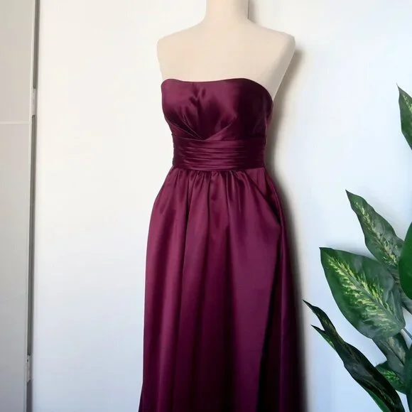 Bill Levkoff Purple Strapless Maxi Dress Size 6